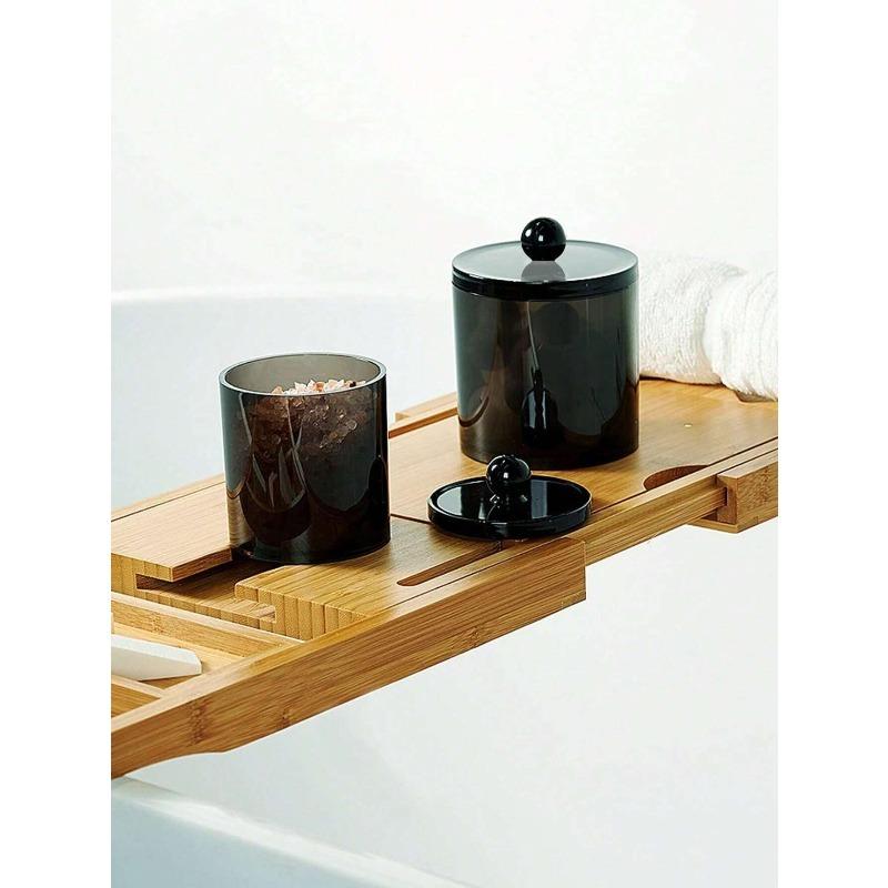 1pc Black Acrylic Bathroom Dental Floss Storage Container Bathroom