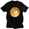 Vlastní trička Dogecoin pro muže Krátký rukáv Módní tričko Bitcoin Geeki 100% Bavlna Trička Nápad na dárek