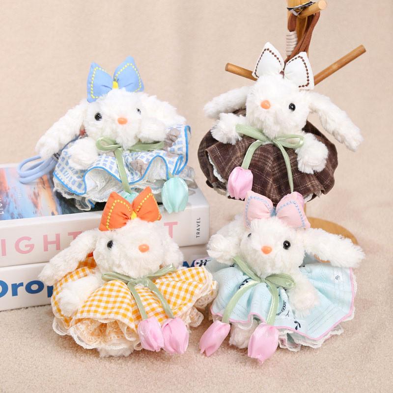 Plush Bunny Keychain With Tulip Dress For Kids And Adults