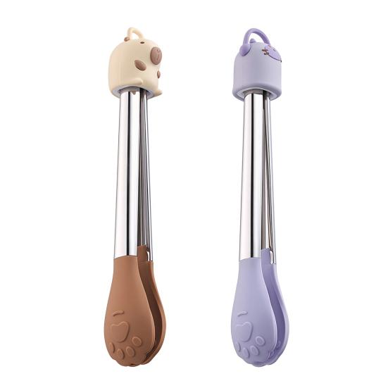 Silikon Lebensmittelzange Hochtemperaturbeständig Rutschfest Kochclip Klemme für BBQ Salat Grill