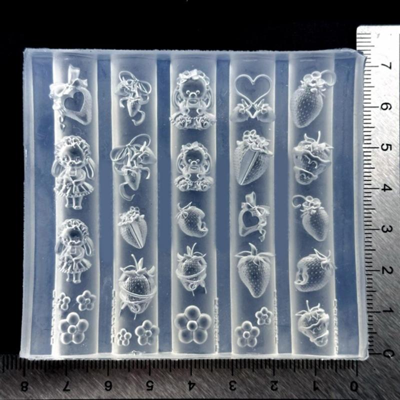 Elegant Lace Silicone Nail Art Mold Reusable Relief Template Professional Manicure Supplies for Crafting Accessories
