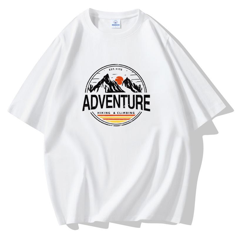 S-5XL Męski luźny T-shirt z krótkim rękawem Sunset 100% bawełna