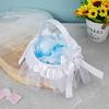 Sturdy Decorative Flower Girl Basket with Ribbon and Bowknot for Wedding Processions Ceremony Daily Use Trendy Women