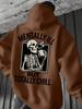 Herren Kapuzenpullover mit Mode-Print Sweatshirt mit Aufdruck Kängurutasche Bedrucktes Design Lässiger Kapuzenpullover Trendiger Herren-Kapuzenpullover