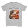 Novelty Punch Monkey Hugging OranMama TShirt Unisex Womens Crew Neck Cotton T Shirts Short Sleeve Tees Party Clothes