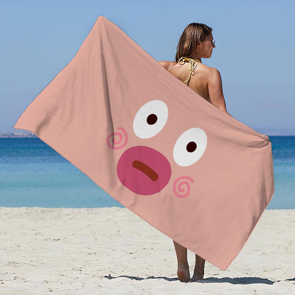 Funny colorful E-expressionS Cartoon Towel Beach Towel Oversized Quick Dry Towel Absorbent Soft Swim BeachTowels for Men Women
