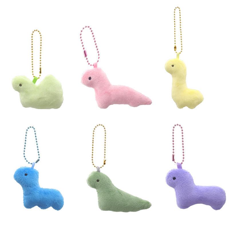 Creative Macaron Dinosaur Plush Keychain Ultra Soft Stuffed Animal Bag Decoration