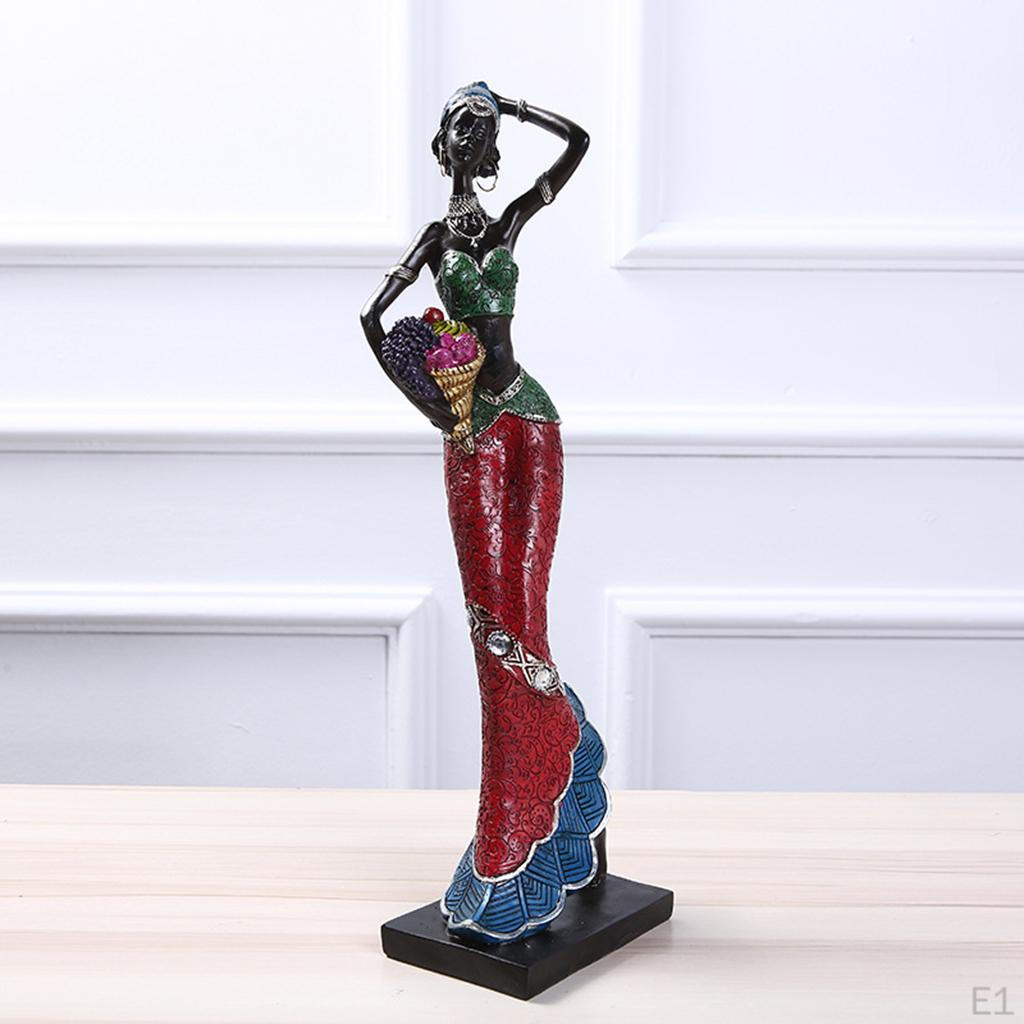 Afrikansk damstaty Harts Skulptur Modern Abstrakt Konst Handgjorda Statyer Samlarobjekt
