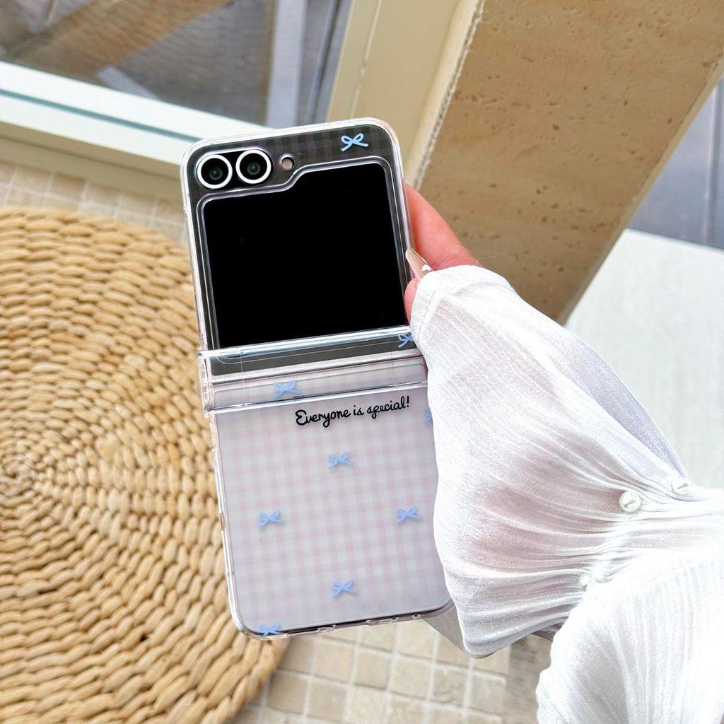 Korean Style Bow Flip Case for Samsung Z Flip7/Z Flip6 - Drop-Proof, Creative Design for Women