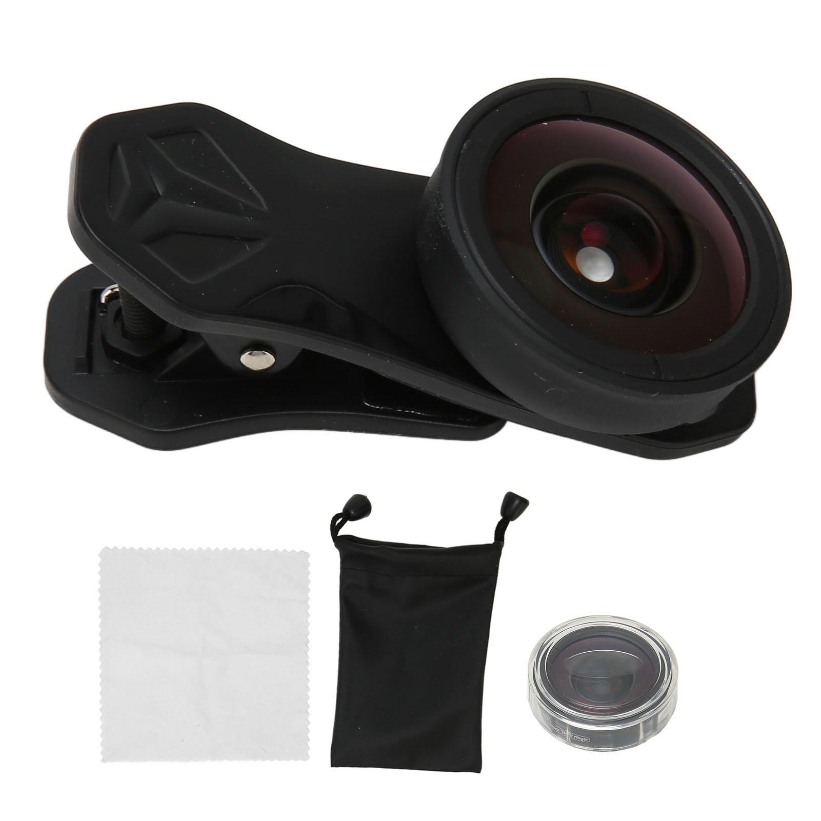 

Алюминиевый клип-объектив для телефона Камера смартфона 170° Сверхширокоугольный объектив с крышкой-подставкой Салфеткой