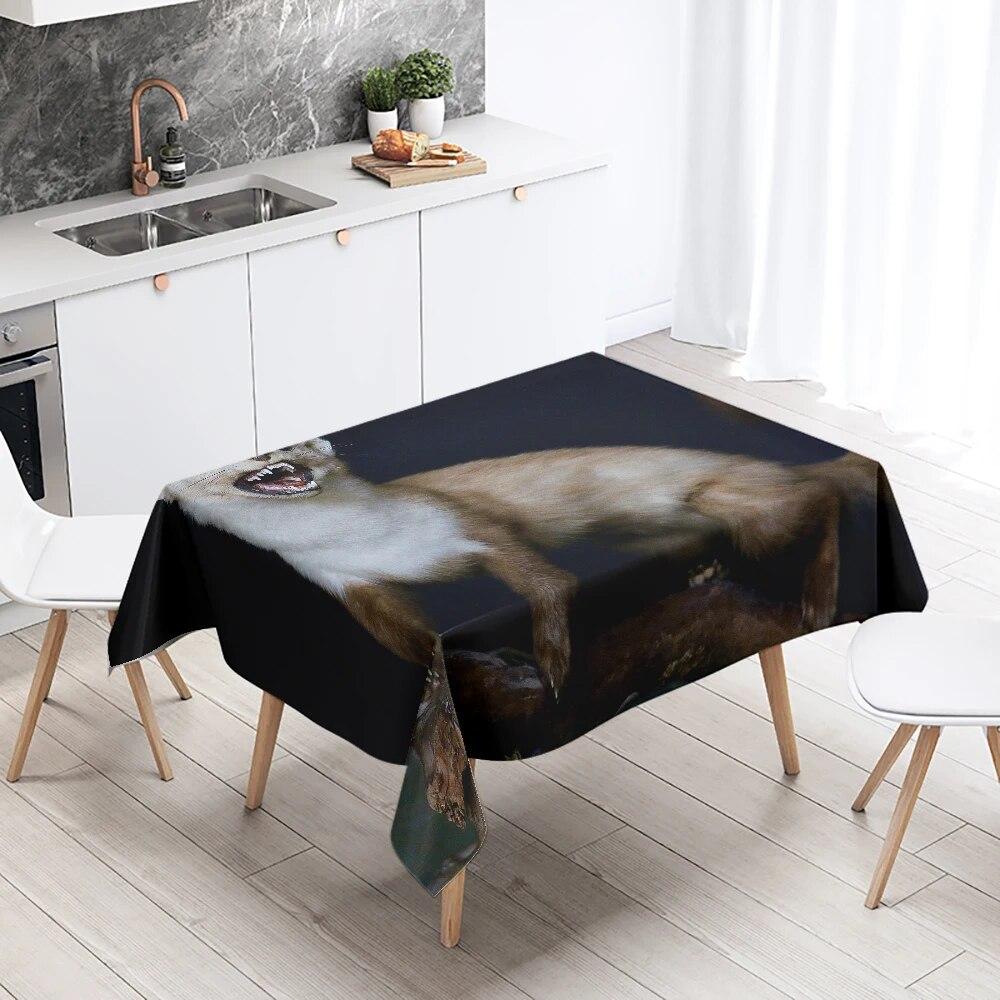 Cute Mink Animal Tablecloth Party Restaurant Table Decoration Waterproof Rectangular  Kitchen New Home