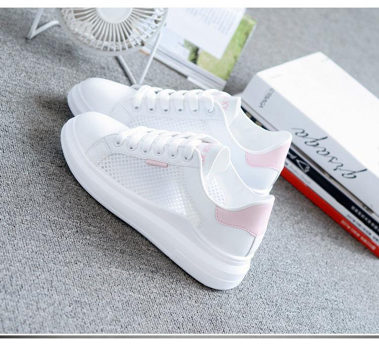 

Summer little white shoes women s 2025 new breathable hollow casual sports net shoes versatile Korean version trendy mesh little white shoes 35