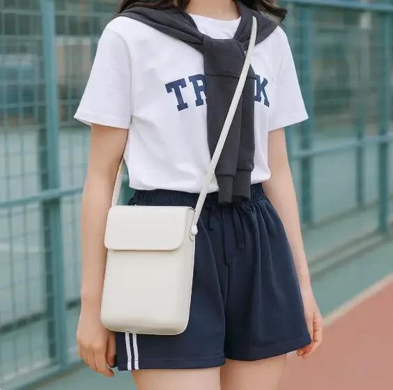 Damen Mini PU Leder Schultergeldbörsen und Handtaschen für Mädchen Damen Handy Einfache Uni Designer Tasche