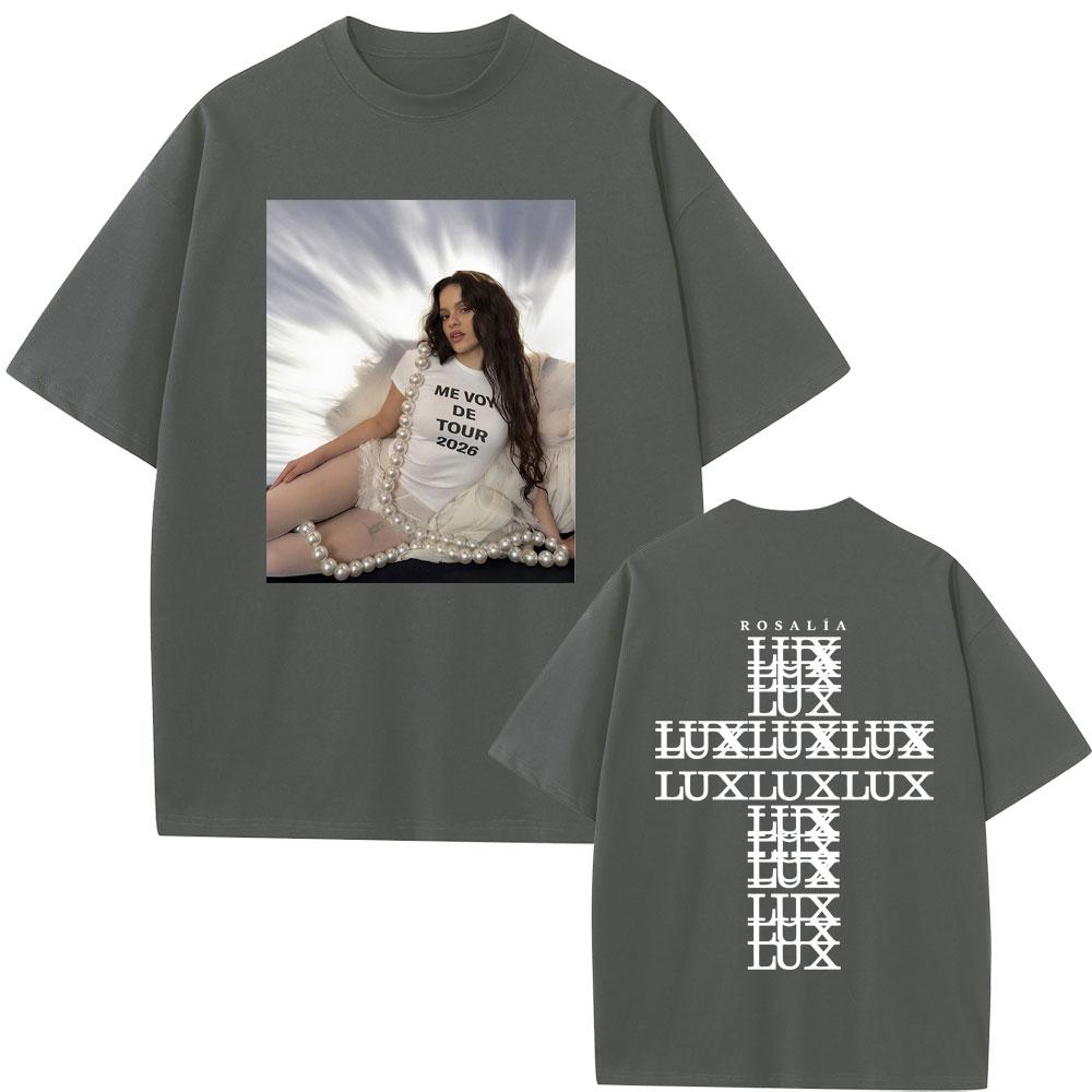 Singer Rosalia Lux Me Vov De Tour 2026 T Shirt Unisex Women Fashion Casual Cotton Short Sleeve Oversized Tshirts Streetwear Unisex