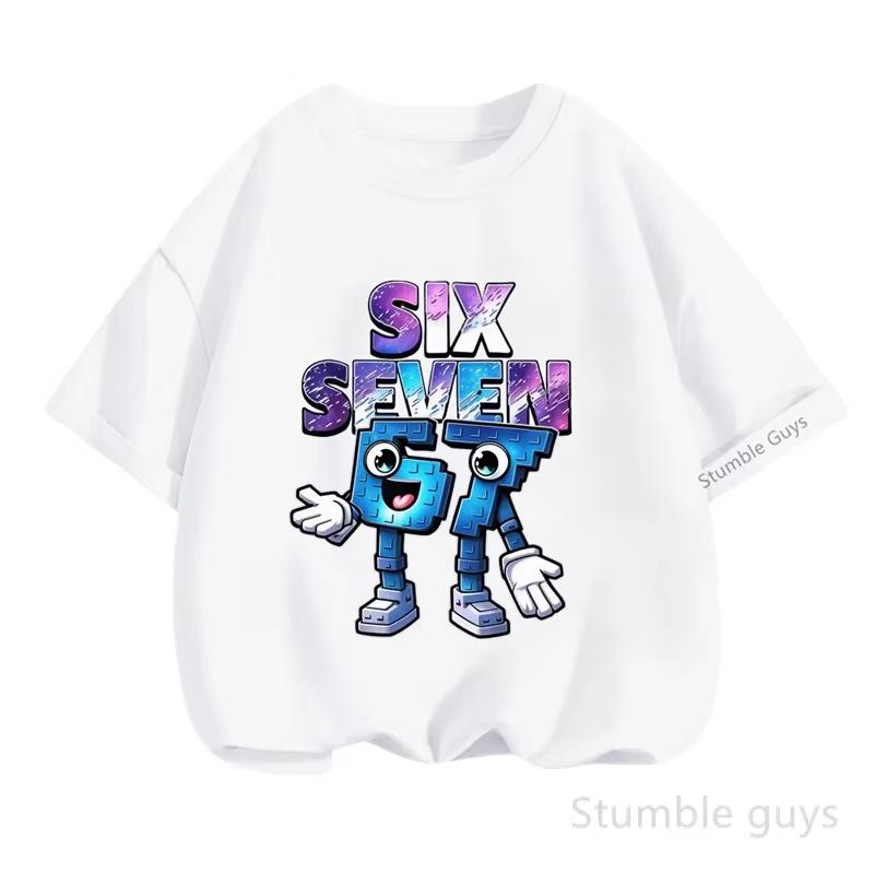 Kids Red SIX SEVEN 67 Cartoon Graphic TShirt Soft Cotton Game Tee for Boys  Girlsdf0170