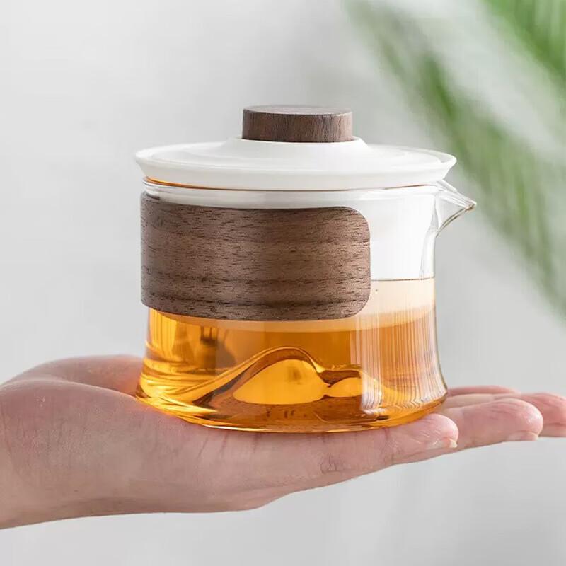 Portable Glass Travel Tea Set with Ceramic Cups