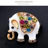 Fashion Retro Alloy Diamond Epoxy Small Elephant Brooch Party Clothing Accessories