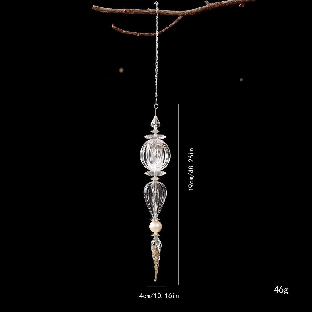 Transparent Christmas Hanging Ornament Beaded Christmas Pendant Holiday Home Decoration