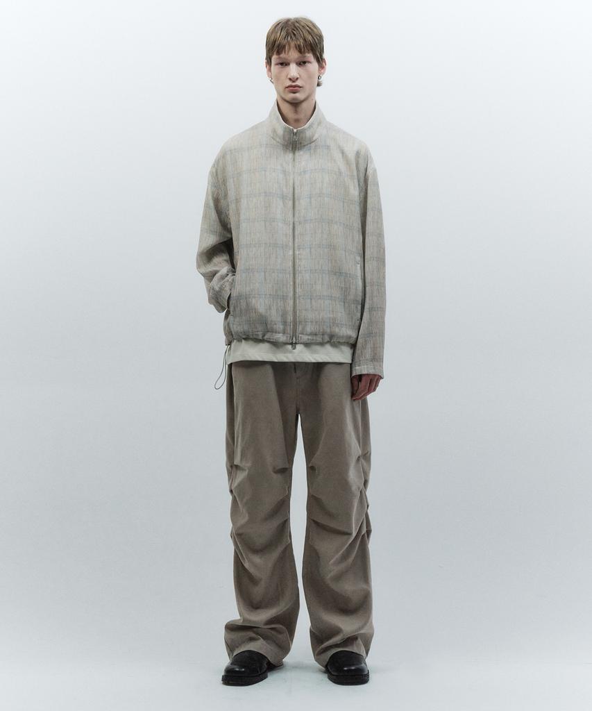 Insilence Pleated Check Jacket Beige