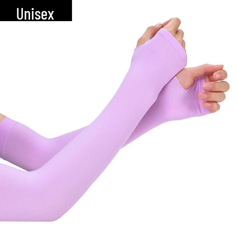 Unisex UV-skyddande ärmar utan fingrar i isilke för cykling, utomhusaktiviteter och armskydd