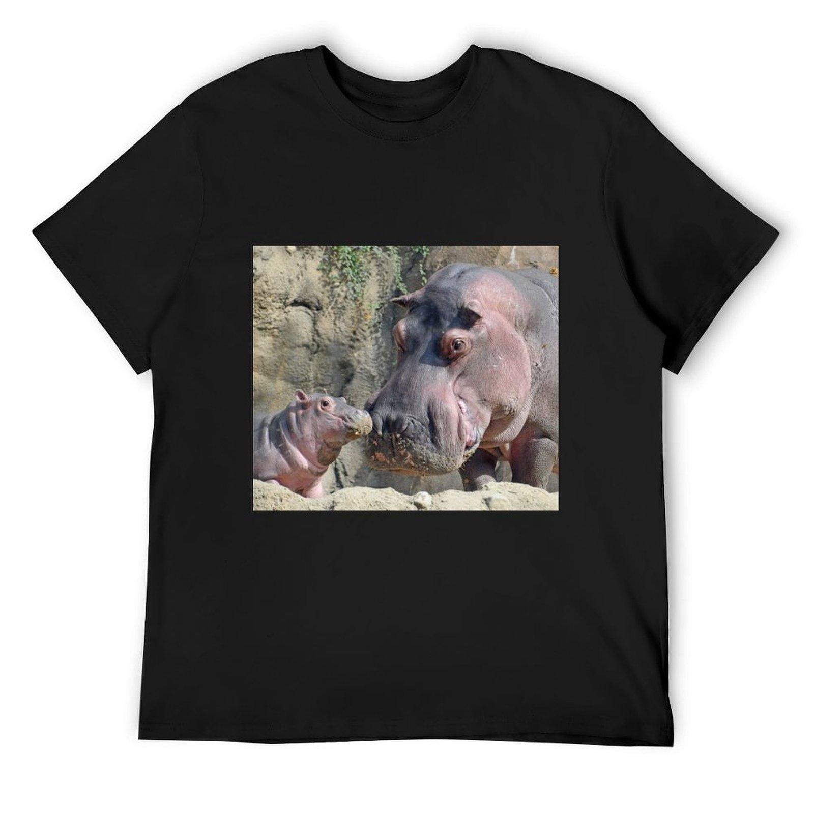 

Фриц и Такер Бегемоты в Зоопарке Цинциннати Футболка графические футболки возвышенная винтажная графика мужские графические футболки аниме 4XL