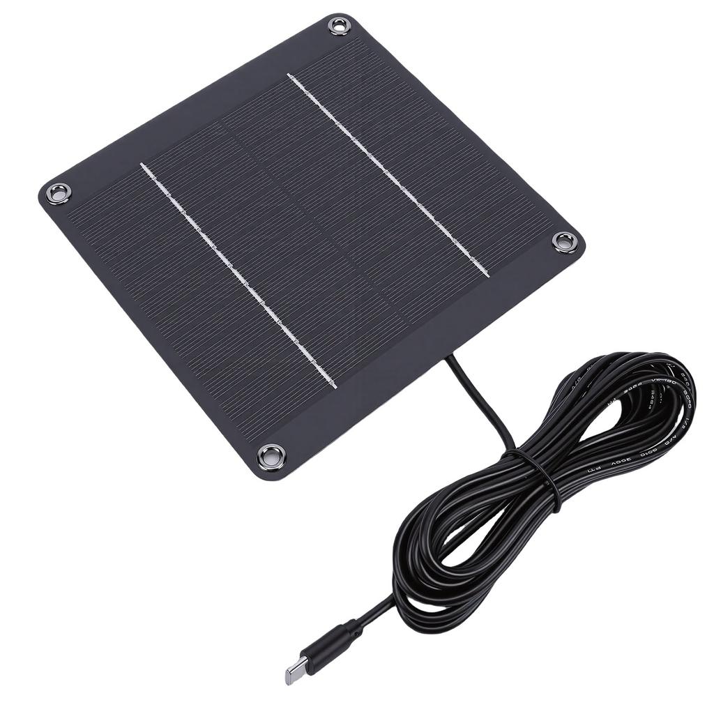 4W 12V Solar Panel Waterproofing Efficient Monocrystalline Type C Solar Panel   for Garden Lamps Security Cameras
