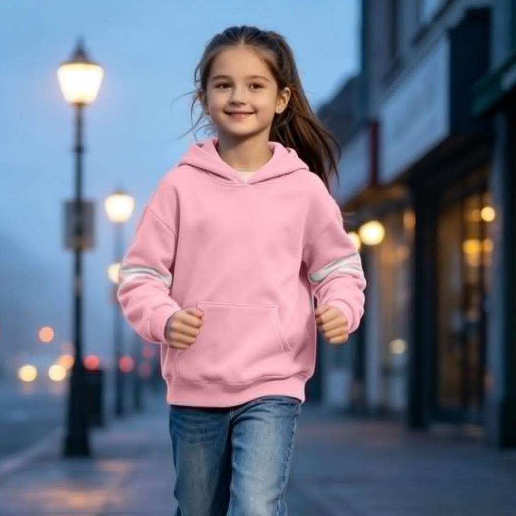 Boys Girls Color Hooded Pullover Loose Fit Casual Sweatshirt for Sports Daily Wear