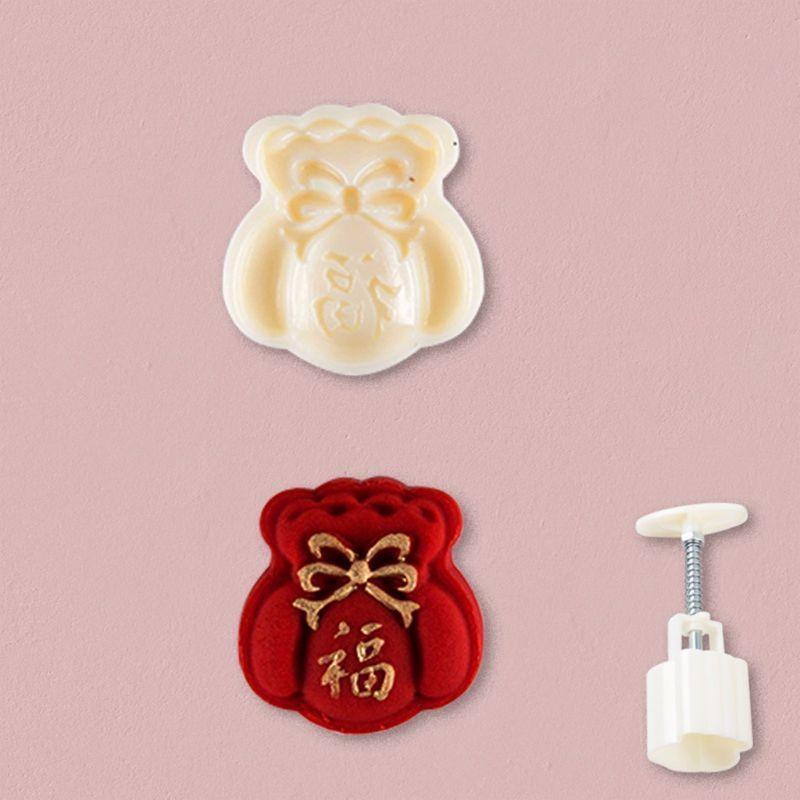 Hand Pressure Moon Cake Mold for Mid-Autumn Festival 50g Lucky Bag Cookie Cutter Stamp DIY Bakeware Mould Kitchen top sale