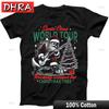 Weihnachtsmann spielt Gitarre Welttournee Lustiges Geschenk Schwarzes T-Shirt Einzigartige Süße Shirts T-Shirts für den täglichen Gebrauch T-Shirt Unisex