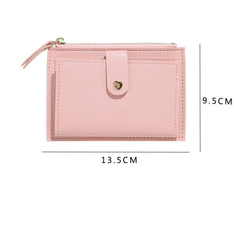Frauen Geldbörsen PU Leder Weibliche Geldbörse Mini Haspe Solide Multi-Karten Halter Münze Kurze Brieftaschen Schlanke Kleine Brieftasche Zipper haspe