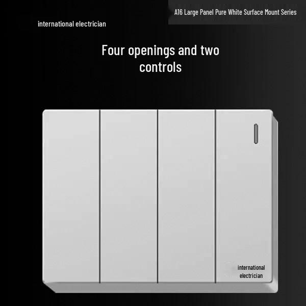 Priză electrică ultra-subțire de 16A cu montaj aparent cu panou de perete cu cinci găuri pentru uz casnic și pentru aparat de aer condiționat