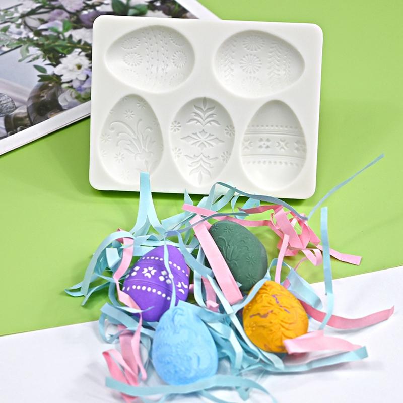 Easter Bunny Colored Egg Silicone Mold Gypsum Clay Chocolate Tools DIY Fondant Cake Decorating Sugar Craft Soap Resin Mold