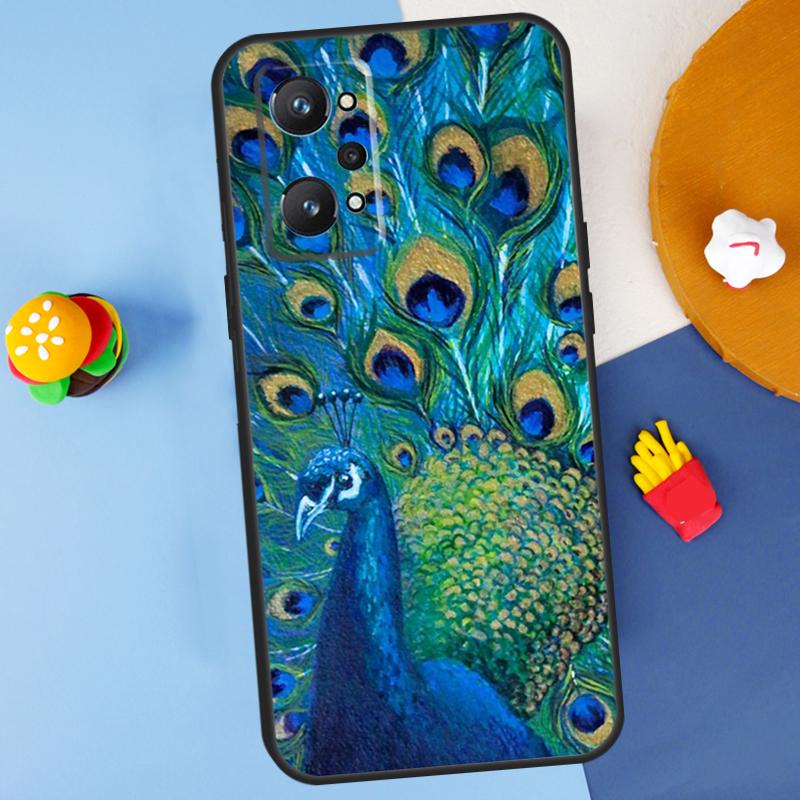 Bird Peacock Feather For Realme C55 C67 C61 C75 C53 C51 C21Y C25S GT 6 6T 5 GT7 Pro 10 11 12 13 14 Pro Plus Case