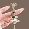 Fan Brooch Beads Tassel Rhinestone Inlays Dazzling Pin Sweater Dress Coat Suit Lapel Badge Outfit Accessories