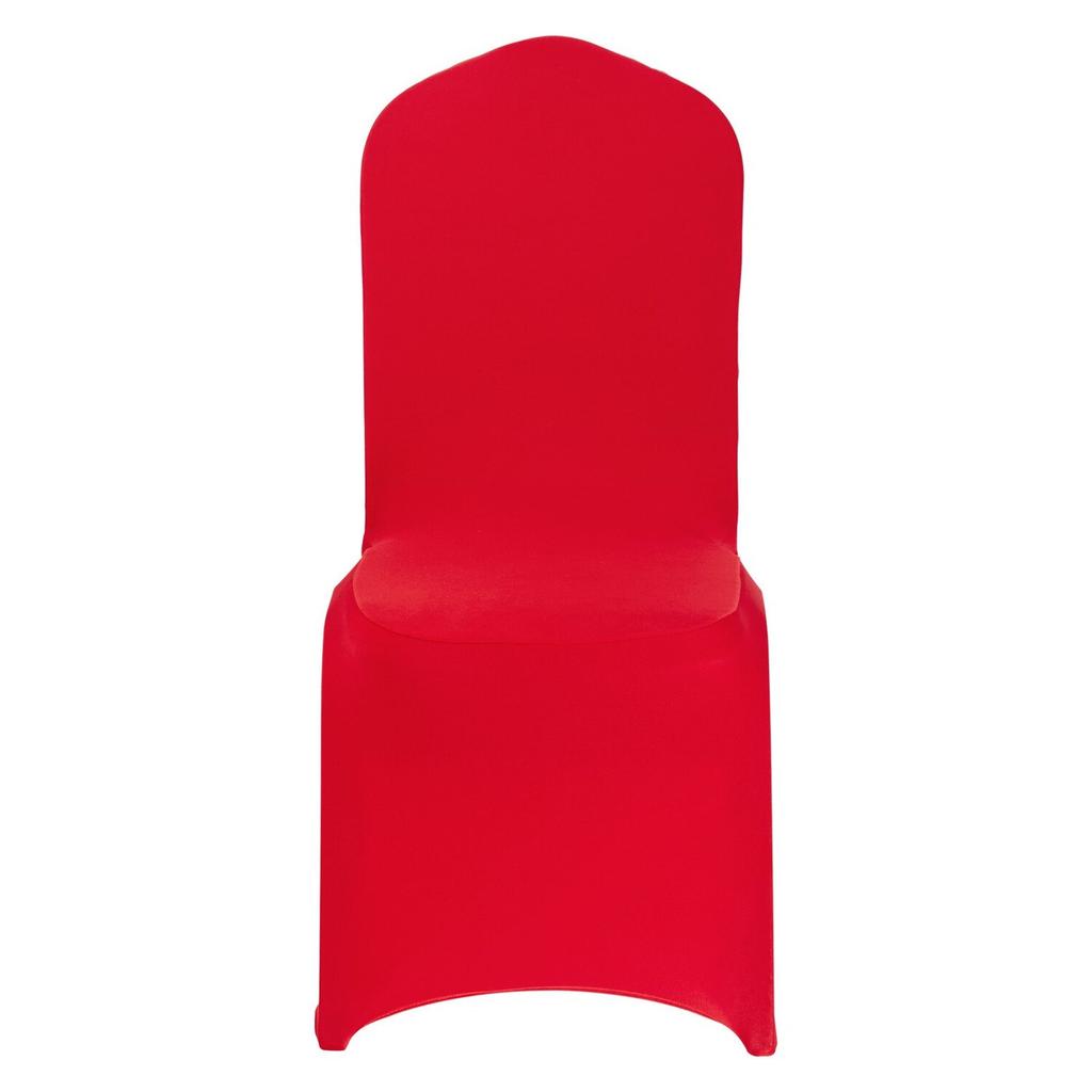 50 Pcs Red Chair Covers, Polyester Spandex Chair Cover, Stretch Slipcovers for Wedding Party Dining Banquet Flat-Front Chair Covers, Fits Chair
