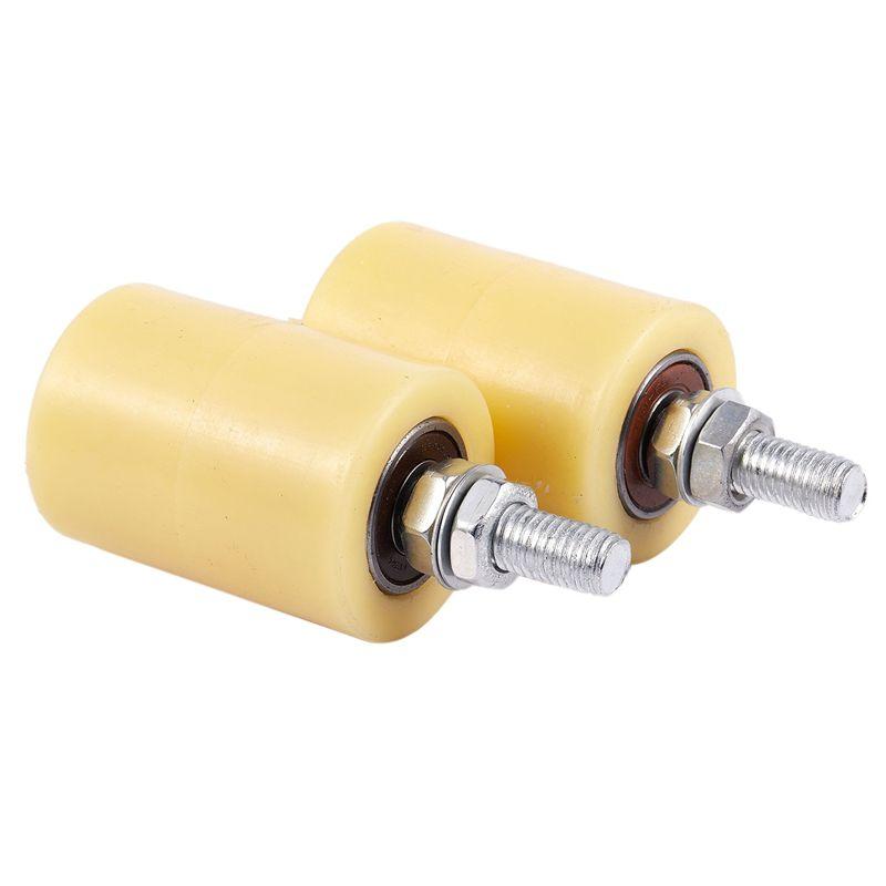 Aug. 6PCS 50X70mm PP Steel Flat Roller Bearing Guiding Wheel 6201 Screw For Electric Door Sliding Gate