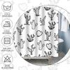 Cartoon Cactus Shower Curtain Tropical Plants Mexican Texas Minimalism Black And White Decorative Artistical Shower Curtains For