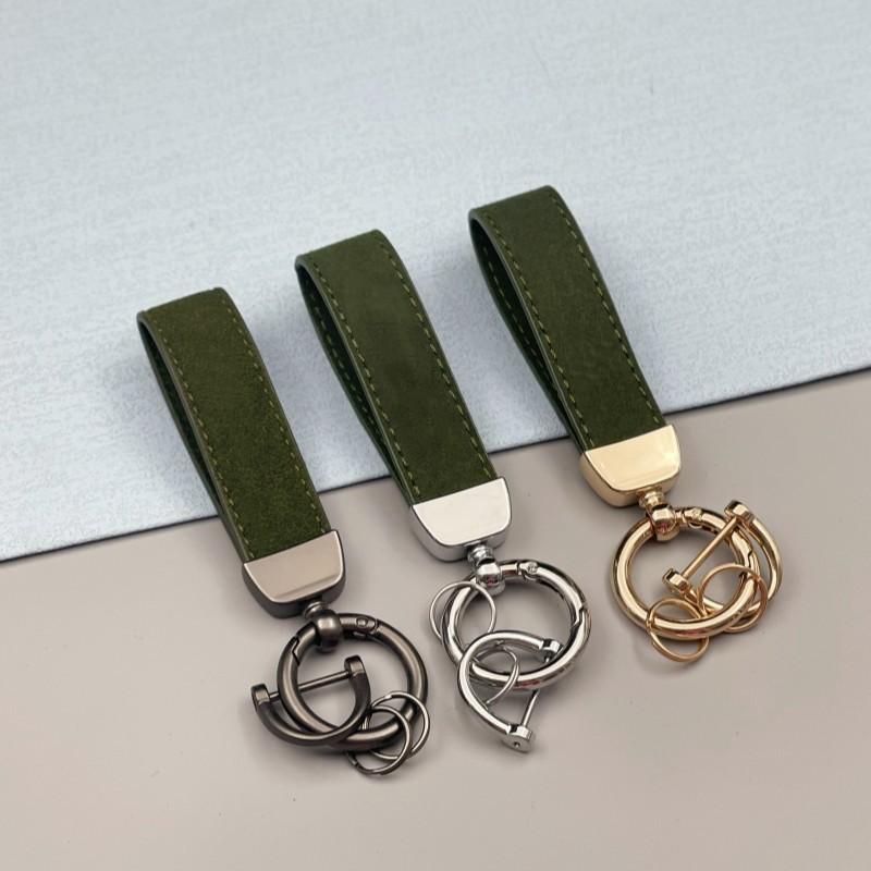 Personalize Name Number Suede Leather Car Keychain Business Gift Laser Custom Logo Leather Bag Keyring Men Women Key Chain Ring