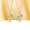 Sparkling Full Diamond Dolphin Necklace - Women's Fashionable Clavicle Chain Accessory