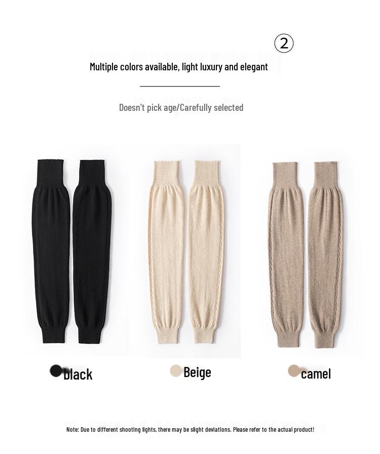 100% Pure Cashmere Women’s Knee Pads: Extended Length, Warm Knit Leg Warmers