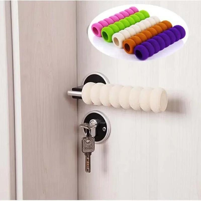 2Pc Rubber Crash Pad Door Handle Stopper Round EVA Door Knob Foam Cover Furniture protector Baby Safety Practical Static-free