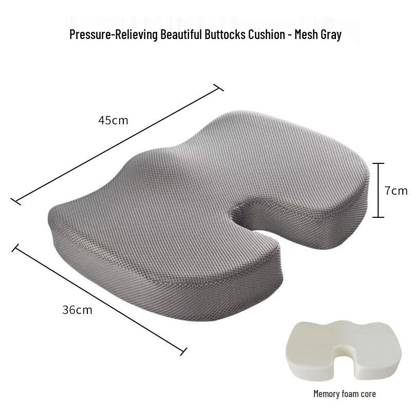Dual-Season Memory Foam Chair Cushion for Long Sitting