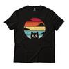 Cat Lover’s Dream - Retro Tee with Sunset Design Crewneck T Shirt Unisex