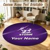 Round Rug Custom NameMelbourne Storm Pattern Non Slip Carpet Home Floor Decor