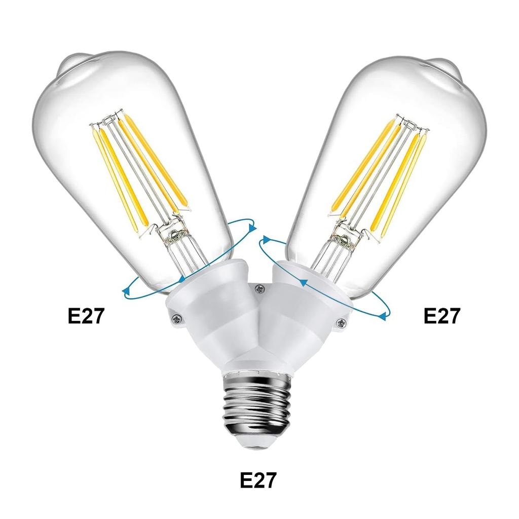 Schraube 2-e27 Lampenbirnenfassung Led-Basislicht E27-Fassung 2/1-e27 Verteiler-Lampenbirnenfassung Lampenhalter Licht-Halter Konverter Stecker