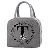 Travel Portable Food Thermal Insulated Children Picnic Waterproof Oxford Zipper Breakfast Thermal Bag Garland Letter Pattern Bag