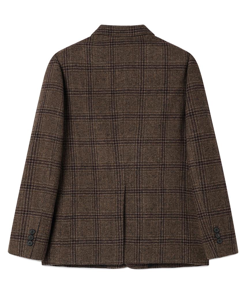 Prairie Wool Check Oversized Blazer (Glen Check)