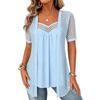 Women's Cutout Loose Fit Short Sleeve Two-Piece Blouse