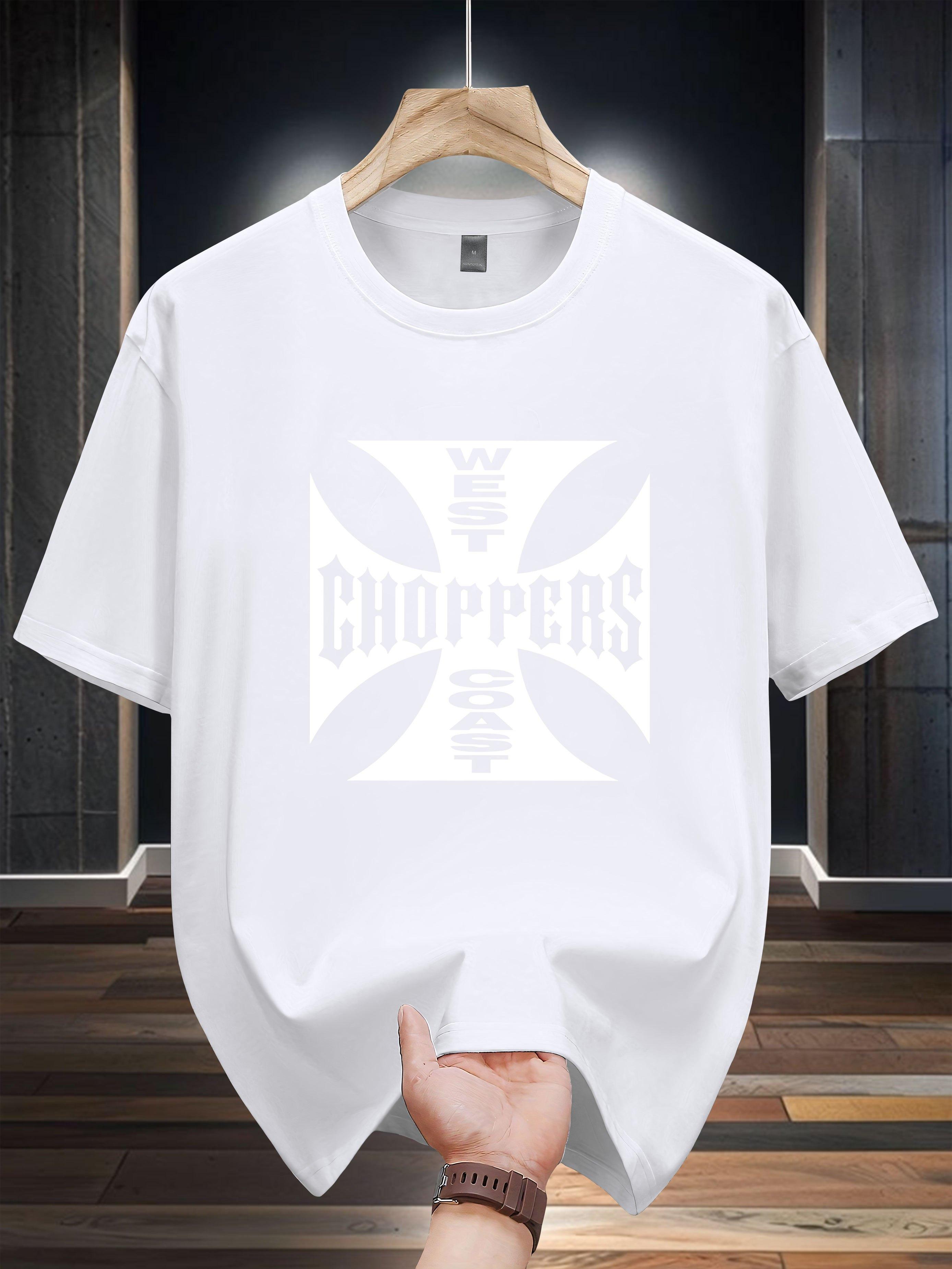 Niuwang Selection  T-shirt - Black Casual Graphic Print Tee with  Wet Choppers  Design XXXXL
