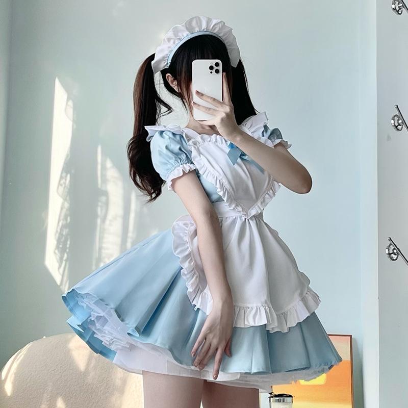 Pink and blue maid outfit Japanese Alice cute soft girl Lolita Lolita maid skirt ladies boss dress